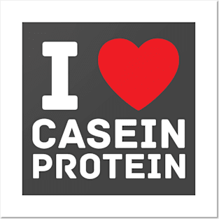 I heart casein protein I love protein powder gym fitness Posters and Art